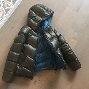 double wear down jacket Olive Green